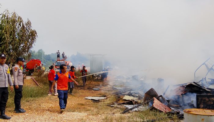 Kebakaran Mess Karyawan PT BBP di Tabalong, 9 Kamar dan 1 Gudang Ludes, Kerugian Rp420 Juta