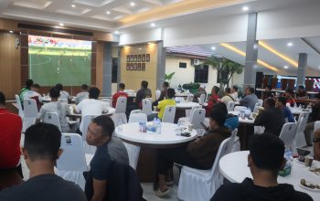Suasana nobar Piala Dunia di Polres Tanah Bumbu.