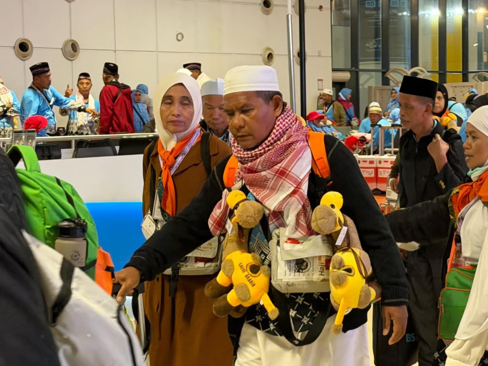Jemaah haji tiba di Bandara Soekarno-Hatta