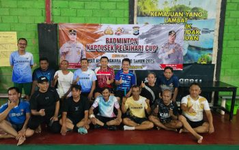 Turnamen bulutangkis Polsek Pelaihari.
