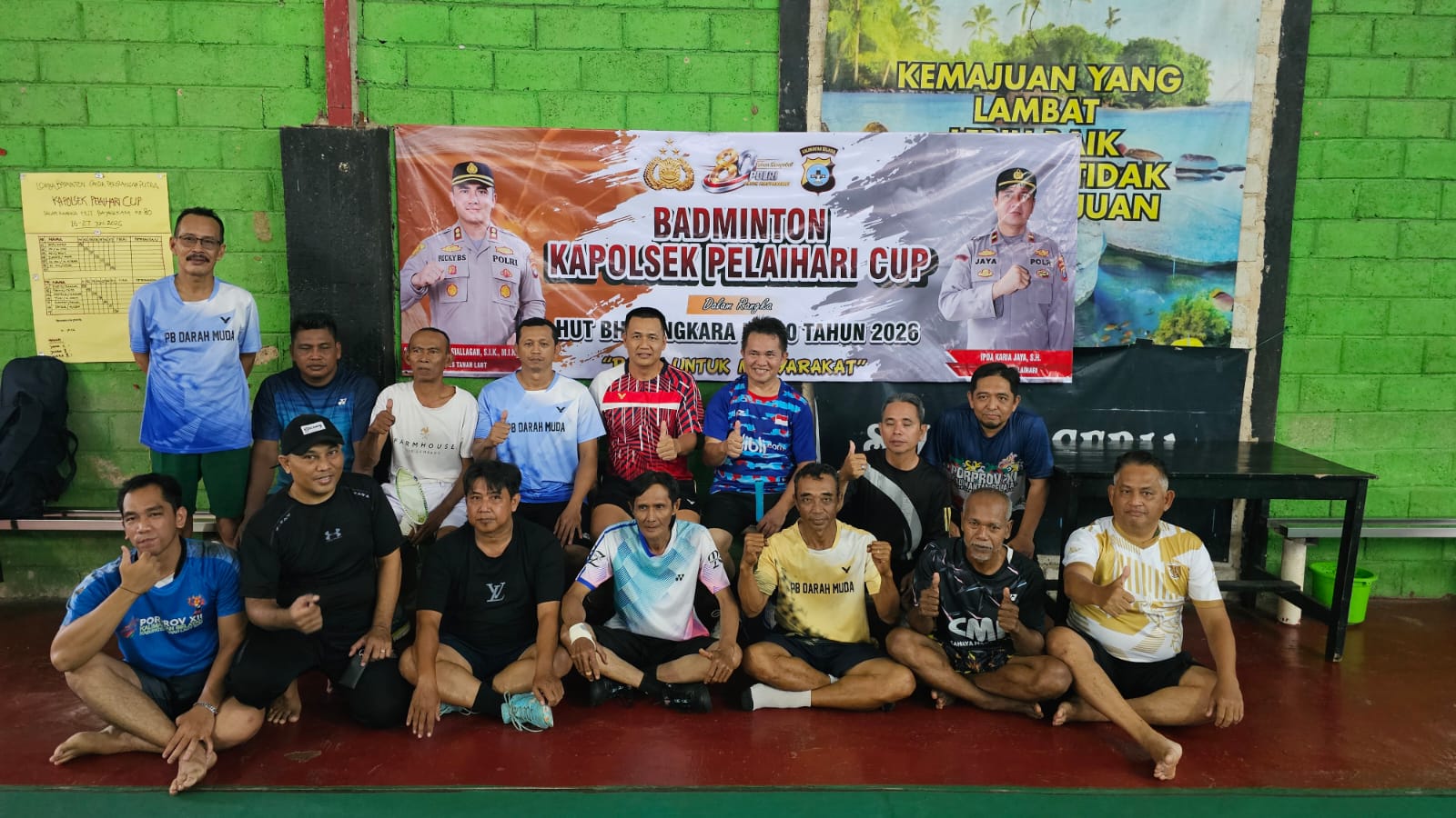 Turnamen bulutangkis Polsek Pelaihari.