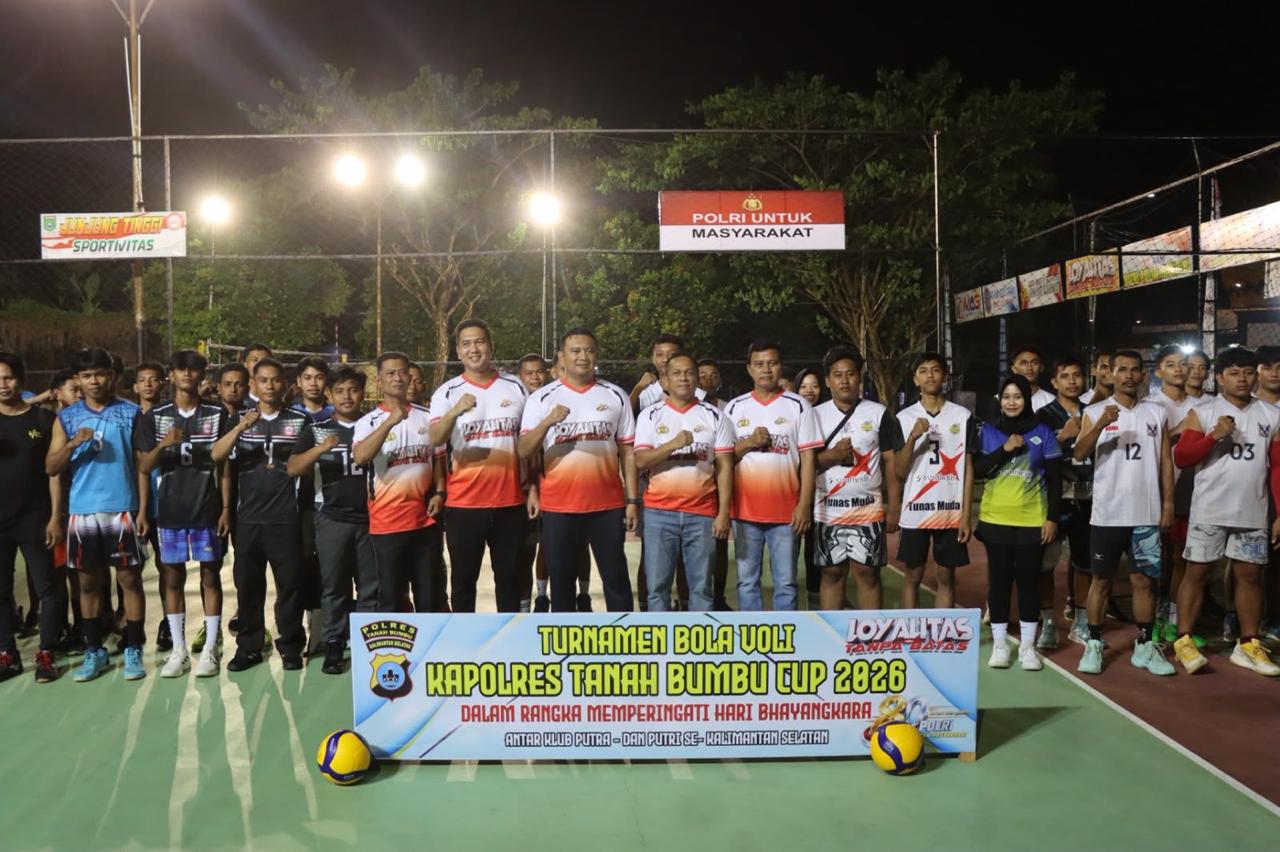 Kapolres Tanah Bumbu buka turnamen voli Kapolres Cup 2026.