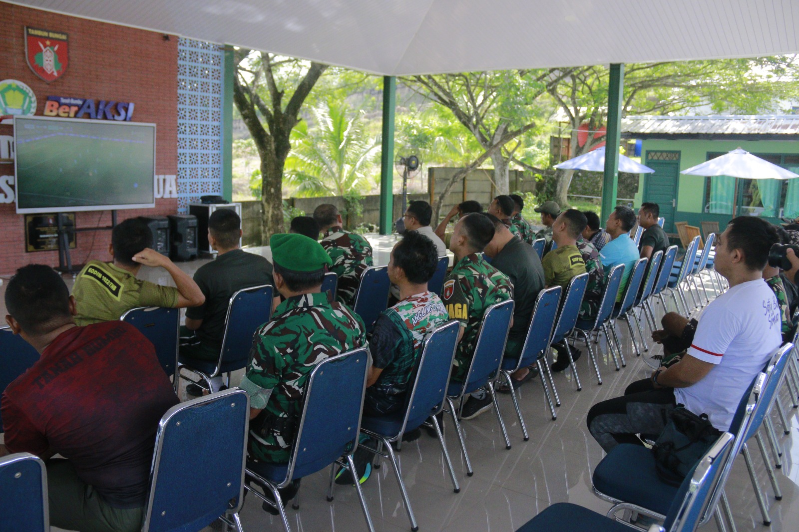 Nobar Piala Dunia di Kodim 1022 Tanah Bumbu.