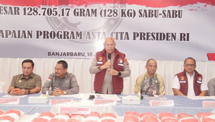 Polda Kalsel Bongkar Jaringan Sabu Internasional, 128 Kg Disita
