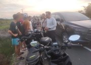 Enam motor berjejer di halaman Mapolsek Tanjung.