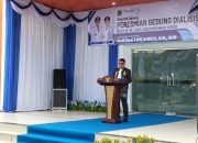 Bupati Tanah Bumbu Andi Rudi Latif berpidato di peresmian Gedung Dialisis RSUD dr Andi Abdurrahman Noor