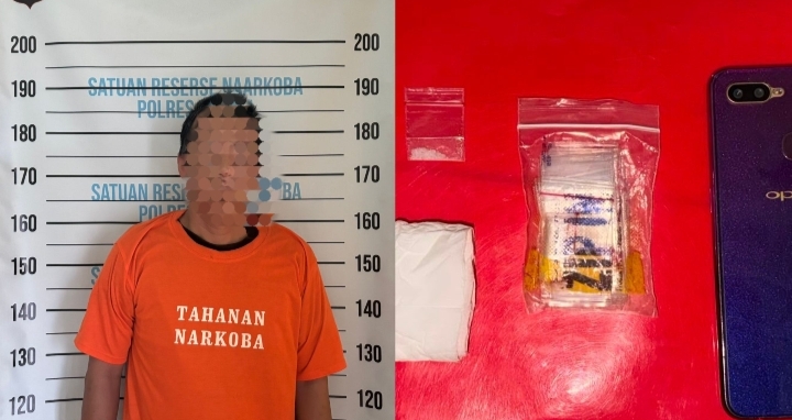 Pelaku AW diamankan polisi dalam gerebek narkoba Batola