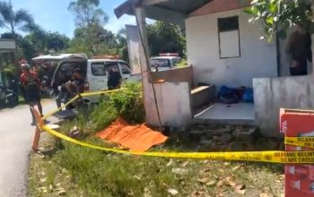 Garis polisi di sekitar lokasi temuan mayat