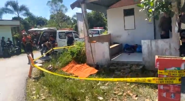 Garis polisi di sekitar lokasi temuan mayat