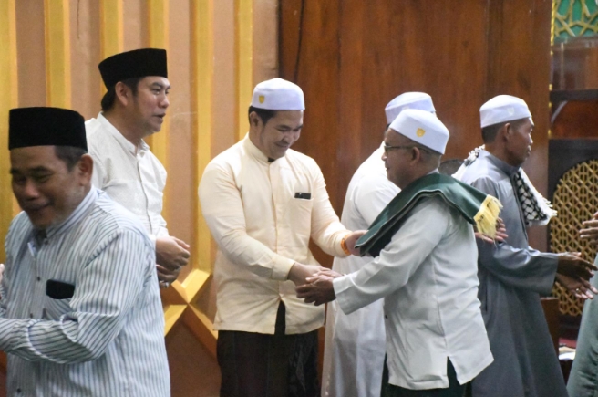 Suasana istighosah di Masjid Agung Ar Raudhah Pulang Pisau.