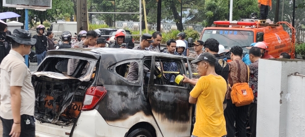 Kapolres Tala di lokasi mobil kobong SPBU Pelaihari