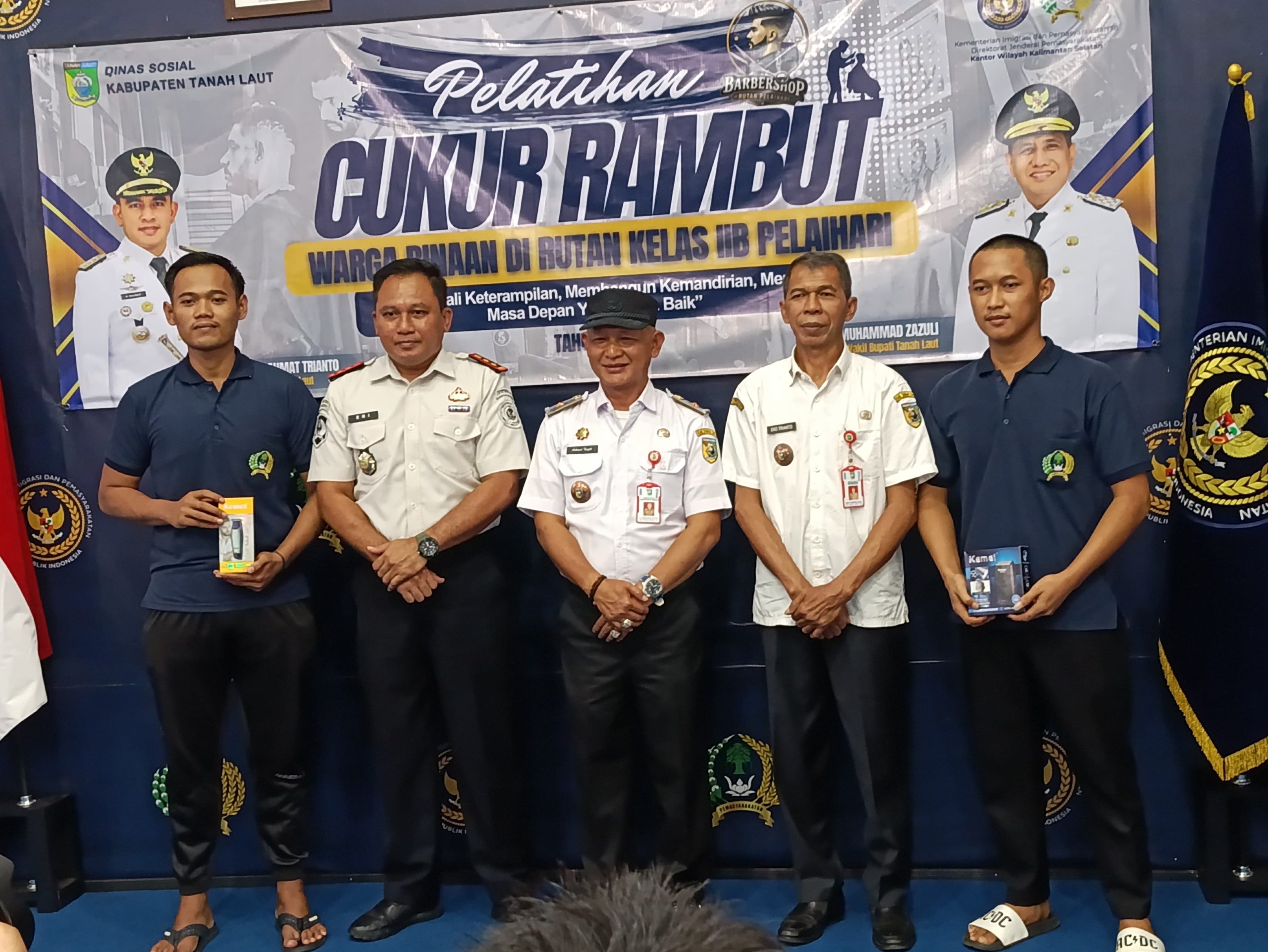 Pembukaan pelatihan barber bagi warga binaan Rutan Kelas IIB Pelaihari yang digelar Pemkab Tanah Laut.