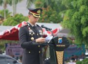 Kapolres Tabalong memimpin upacara peringatan Hari Bhayangkara ke-80 di Pendopo Bersinar, Kabupaten Tabalong.