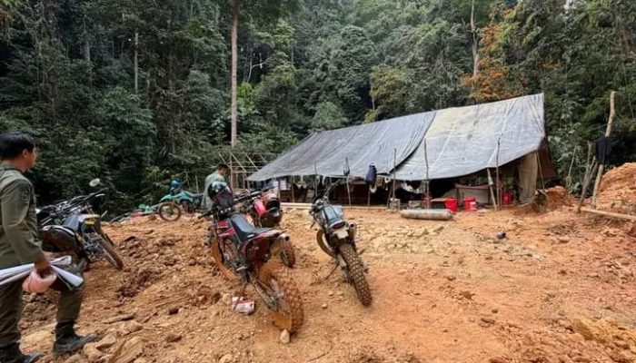 Belasan Peralatan Diduga Bekas Tambang Emas Ilegal Ditemukan di Hutan Tabalong