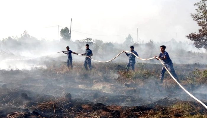 Satgas Darat Lanud Sjamsudin Noor Padamkan Karhutla di Sekitar Bandara