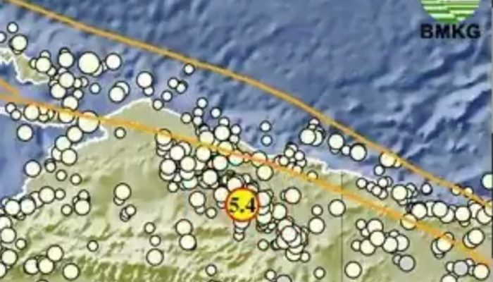 Gempa Magnitudo 5,4 Guncang Kabupaten Jayapura
