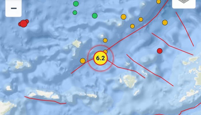 Gempa Magnitudo 6,2 Guncang Maluku Barat Daya