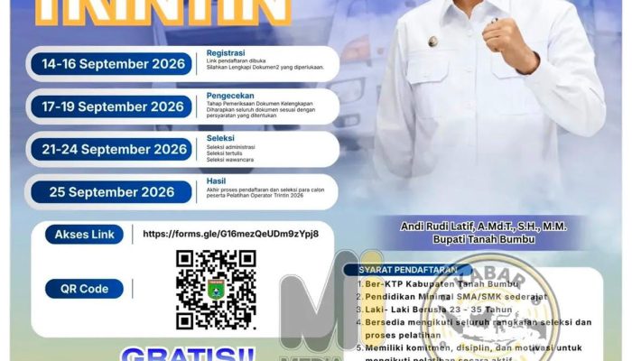 Pelatihan Operator Trintin Tanah Bumbu Dibuka Gratis, Ini Syarat dan Fasilitasnya